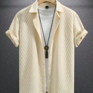 Manfinity Homme Chemise À Manches Courtes Et Texturée Uni Pour Homme