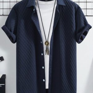Manfinity Homme Chemise À Manches Courtes Et Texturée Uni Pour Homme