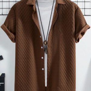 Manfinity Homme Chemise À Manches Courtes Et Texturée Uni Pour Homme