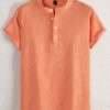 Manfinity Homme Chemise décontractée à demi-bouton pour hommes de couleur unie