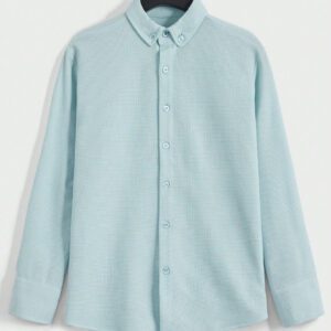 Homme Chemise Unicolore À Bouton