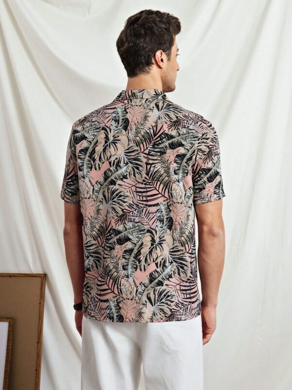 Manfinity ModaGents Chemise décontractée pour hommes à col brodé tissé, convient pour l'été – Image 3