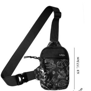 TIANDINGYU Mini sac banane sac à bandoulière sac de poitrine sac nylon décontracté collège bureau sac messager sac carré sac pour voyage vacances sport léger sac de collège pour livres sac multifonction pour hommes sac ceinture sac à bandoulière sac pour hommes sac noir essentiels de voyage essentiels de vacances sac banane retour à l'école