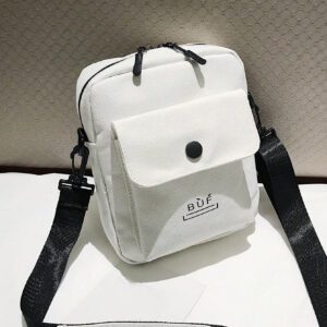 Sac à bandoulière carré style japonais à la mode Harajuku minimaliste de couleur unie. Sac en canevas pour loisirs, convient aux étudiants, sac de collège, sac multifonction pour hommes, sac bandoulière pour hommes, sac messager, sac cylindrique, sac cadeau de Noël, sac de voyage, sac de camping