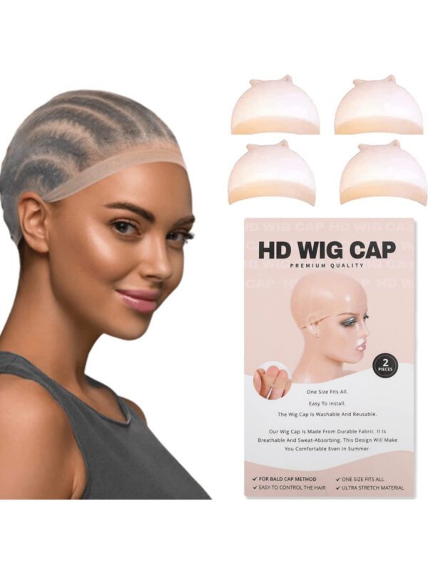 Lot De 2 Bonnets De Perruque Invisibles Hd Pour Perruques Lace Front – Bonnets Transparents Pour Femme – Accessoires De Perruque Pour Un Look Naturel (1 Paquet De 2 Pièces)