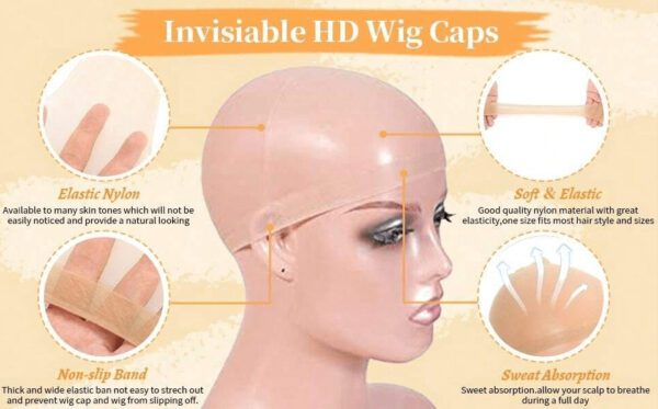 Lot De 2 Bonnets De Perruque Invisibles Hd Pour Perruques Lace Front – Bonnets Transparents Pour Femme – Accessoires De Perruque Pour Un Look Naturel (1 Paquet De 2 Pièces) – Image 12