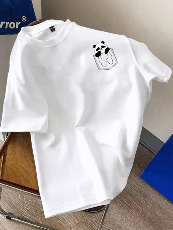 Manfinity Hypemode T-shirt à manches courtes pour homme, coupe régulière, avec étiquette de taille en tricot rose foncé – Image 2