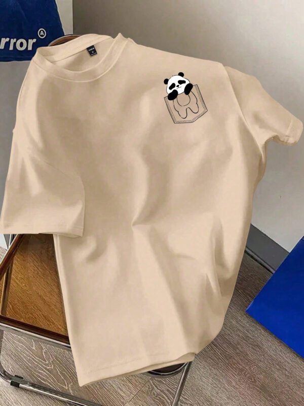 Manfinity Hypemode T-shirt à manches courtes pour homme, coupe régulière, avec étiquette de taille en tricot rose foncé – Image 4