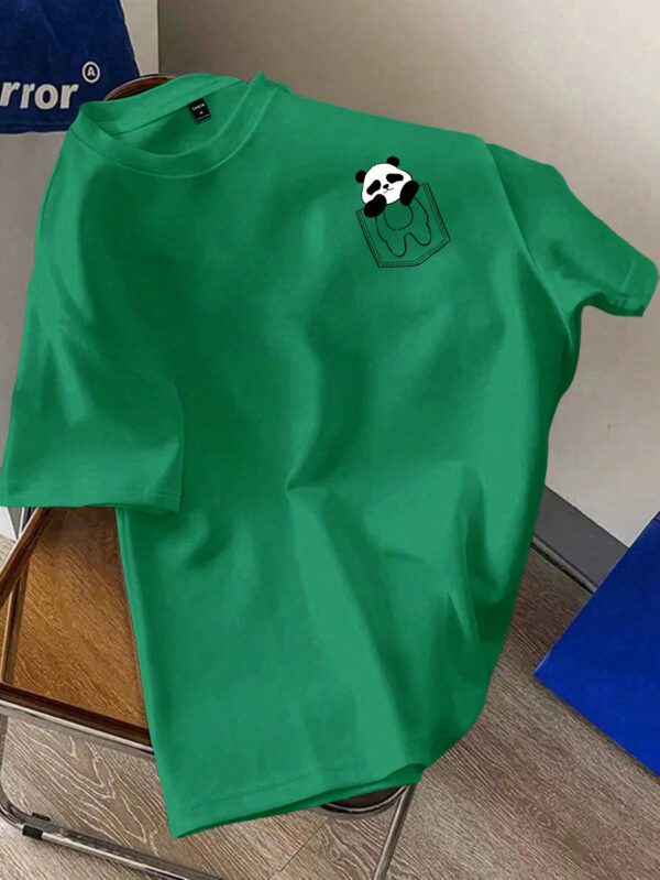 Manfinity Hypemode T-shirt à manches courtes pour homme, coupe régulière, avec étiquette de taille en tricot rose foncé – Image 6