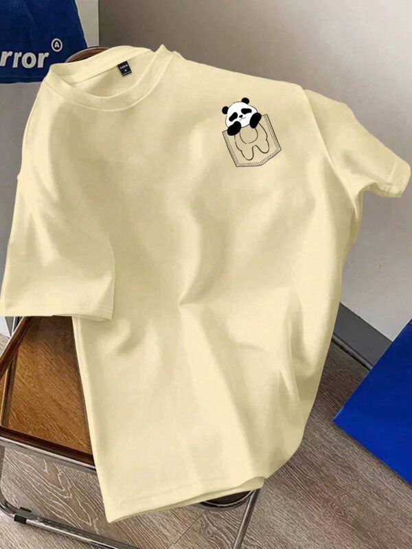 Manfinity Hypemode T-shirt à manches courtes pour homme, coupe régulière, avec étiquette de taille en tricot rose foncé – Image 8