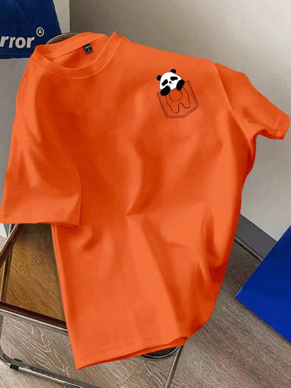 Manfinity Hypemode T-shirt à manches courtes pour homme, coupe régulière, avec étiquette de taille en tricot rose foncé – Image 9