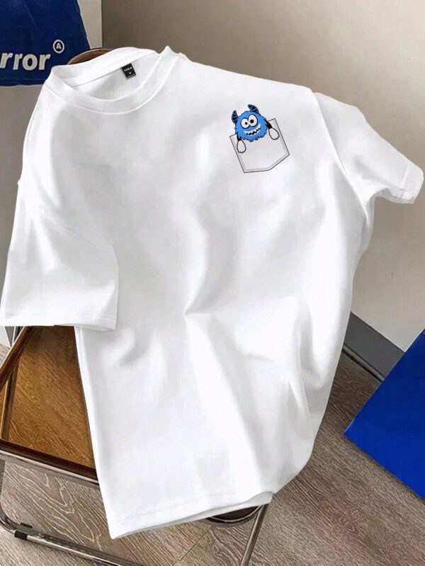 Manfinity Hypemode T-shirt à manches courtes pour homme, coupe régulière, avec étiquette de taille en tricot rose foncé – Image 11