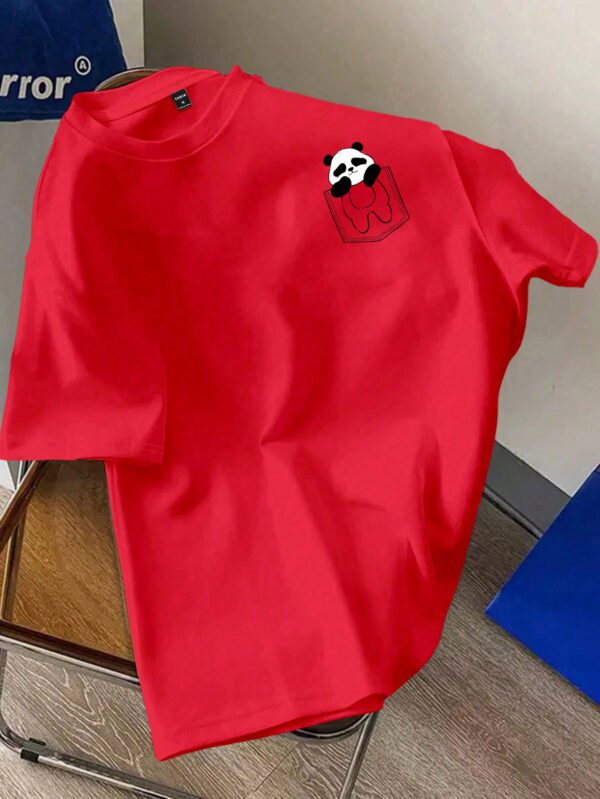Manfinity Hypemode T-shirt à manches courtes pour homme, coupe régulière, avec étiquette de taille en tricot rose foncé – Image 12
