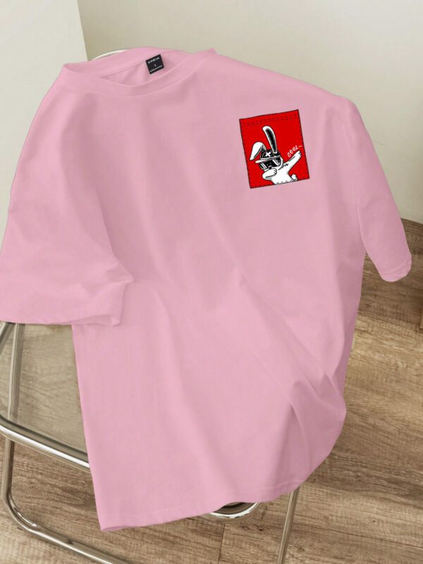 Manfinity Hypemode T-shirt à manches courtes pour homme, coupe régulière, avec étiquette de taille en tricot rose foncé – Image 16