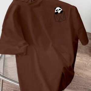 Manfinity Hypemode T-shirt à manches courtes pour homme, coupe régulière, avec étiquette de taille en tricot rose foncé