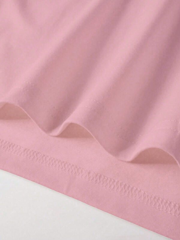 Manfinity Hypemode T-shirt à manches courtes pour homme, coupe régulière, avec étiquette de taille en tricot rose foncé – Image 25