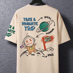 Manfinity Hypemode T-shirt Décontracté Ample À Épaules Basses Imprimé De Slogans De Dessins Animés Pour Hommes