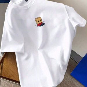 Manfinity Hypemode T-shirt décontracté à col rond, manches courtes avec imprimé de dessin animé mignon pour homme en été. Cadeau pour le petit ami, pour sortir