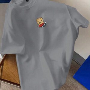 Manfinity Hypemode T-shirt décontracté à col rond, manches courtes avec imprimé de dessin animé mignon pour homme en été. Cadeau pour le petit ami, pour sortir