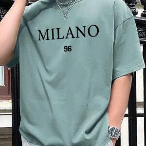 Manfinity Homme T-shirt D'été À Manches Courtes Imprimé De Lettres Et De Chiffres Pour Homme