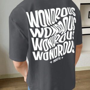 Manfinity UrbanChill T-shirt à manches courtes décontracté pour hommes avec imprimé lettres simple
