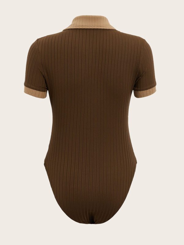 SHEIN EZwear Body à col contrastant zippé – Image 5