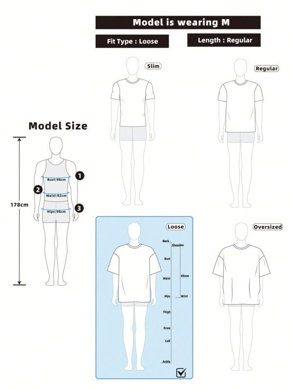 Manfinity Modomio T-shirt à col ras du cou à maille gaufre ample pour homme, unicolore – Image 11