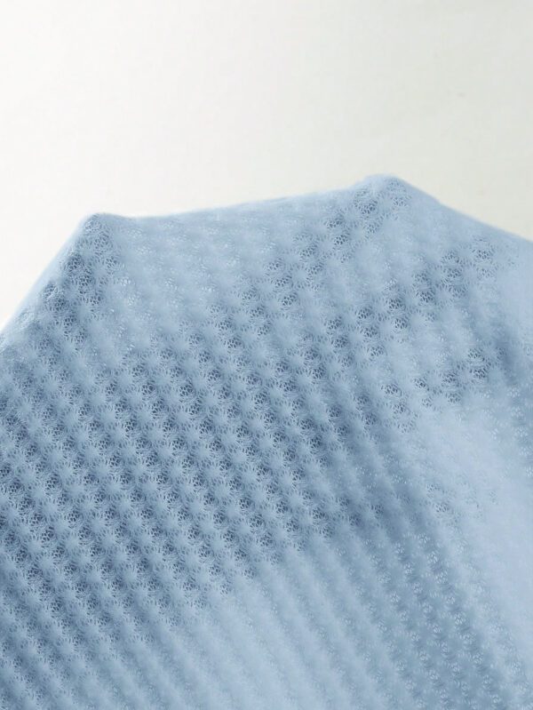 Manfinity Modomio T-shirt à col ras du cou à maille gaufre ample pour homme, unicolore – Image 12