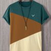 Manfinity Homme Homme T-shirt à blocs de couleurs à broderie sans collier