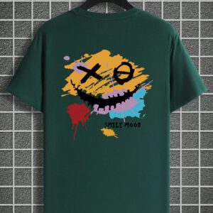 Manfinity Hypemode T-shirt d'été décontracté pour hommes à manches courtes et col rond avec impression de lettre et de visage souriant