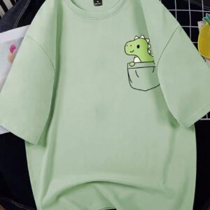 Manfinity Hypemode T-shirt à manches courtes décontracté avec graphique de dessin animé pour hommes, cadeau pour petit-ami
