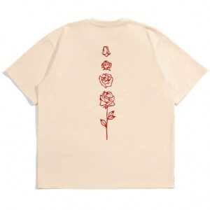 T-shirt décontracté à manches courtes col rond avec imprimé floral été 2024 pour homme