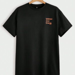 Manfinity EMRG T-shirt à manches courtes col rond avec lettres et impression d'ours, amusant, pour rappeur