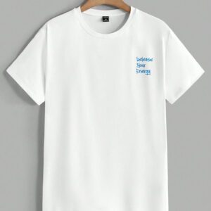 Manfinity EMRG T-shirt à manches courtes col rond avec lettres et impression d'ours, amusant, pour rappeur