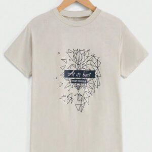 Homme T-shirt Géométrique Et Slogan