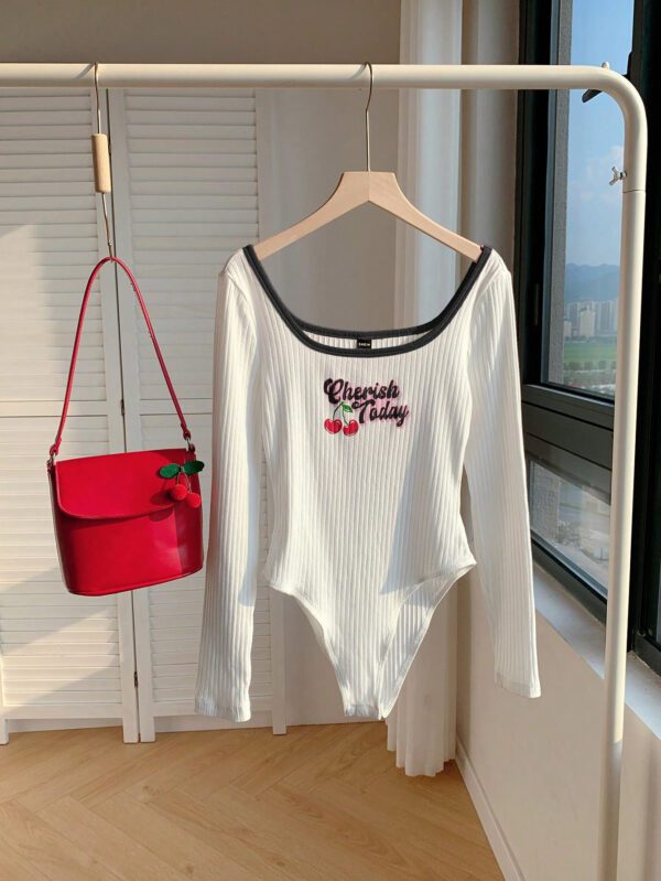 Comfortcana Body blanc à manches longues de base pour femmes, nouvelle collection du début de l'automne – Image 3