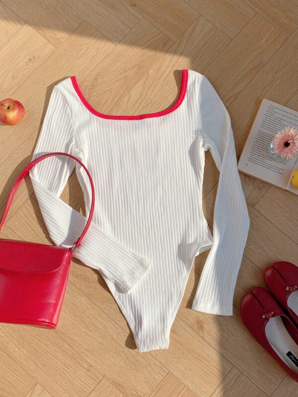 Comfortcana Body blanc à manches longues de base pour femmes, nouvelle collection du début de l'automne – Image 4