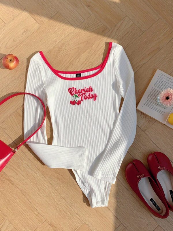 Comfortcana Body blanc à manches longues de base pour femmes, nouvelle collection du début de l'automne – Image 7