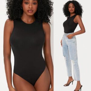 SHEIN BASICS Body sans manches unicolore col rond ajusté