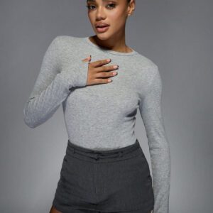 MISSGUIDED Body à manches longues col rond