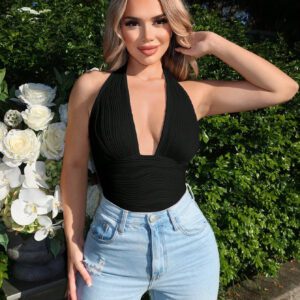 SHEIN SXY Combishort décontracté ras-du-cou en tissu texturé pour les femmes en vacances