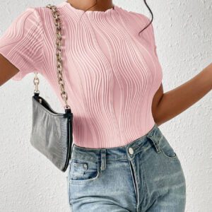 SHEIN Frenchy Combinaison femme col rond unie, à broderie ajourée, manches courtes. , vêtements de rentrée, style "old money", vêtements d'automne, vêtements 4 juillet, tenues de professeur