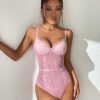 SHEIN Unity Body bustier à fines brides en dentelle