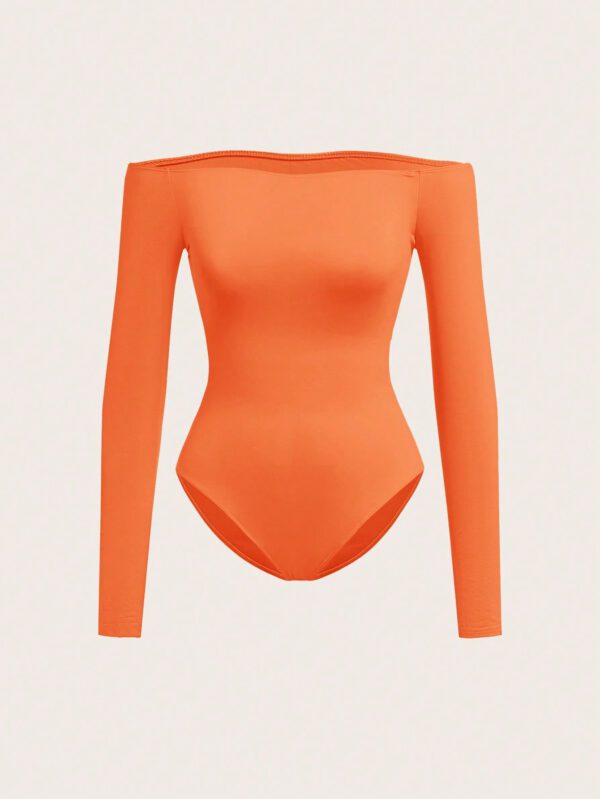SHEIN BASICS Bodycon Bodysuit Épaules Dénudées Pour Femmes – Image 10