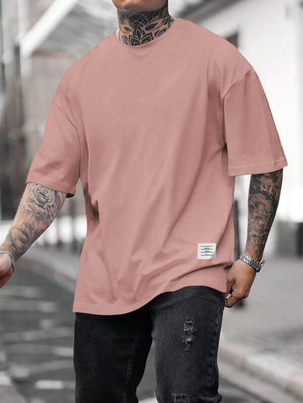 Manfinity Homme T-shirt Décontracté À Manches Courtes Unies Pour Hommes