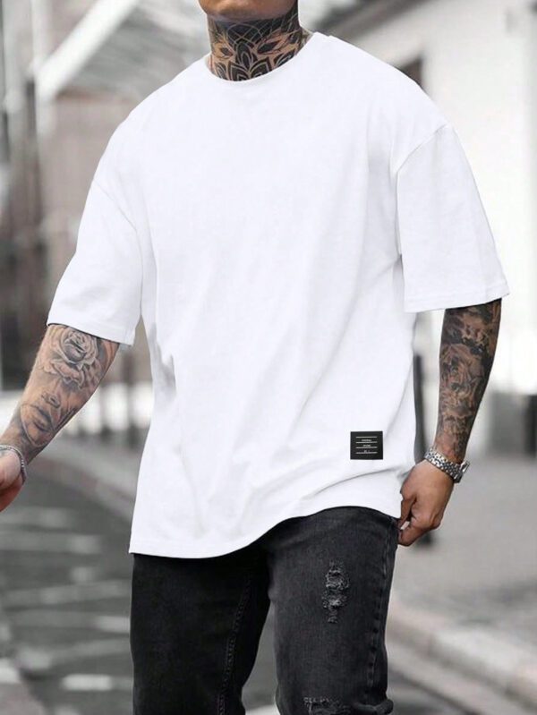 Manfinity Homme T-shirt Décontracté À Manches Courtes Unies Pour Hommes – Image 4