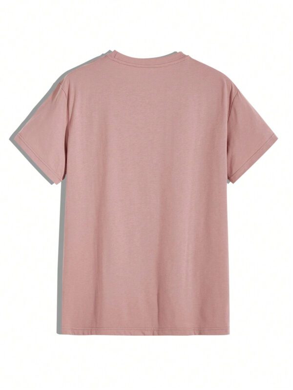 Manfinity Homme T-shirt Décontracté À Manches Courtes Unies Pour Hommes – Image 5