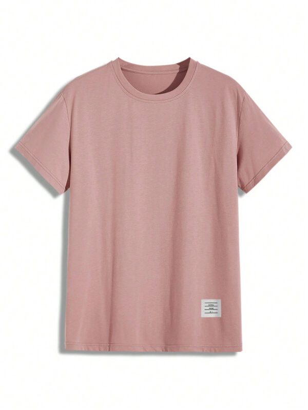 Manfinity Homme T-shirt Décontracté À Manches Courtes Unies Pour Hommes – Image 6