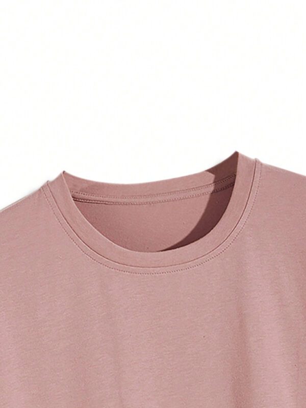 Manfinity Homme T-shirt Décontracté À Manches Courtes Unies Pour Hommes – Image 7