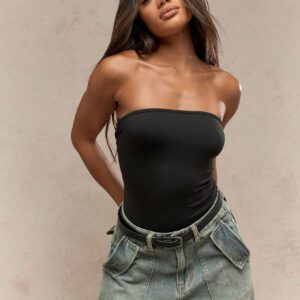 MISSGUIDED Body maillot de jersey avec jambes hautes et bandeau